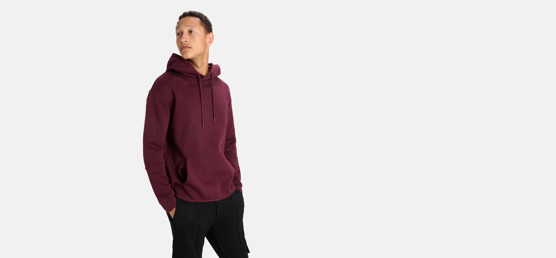 Relaxed Fit Hoodie Donkerrood SHOEBY MEN