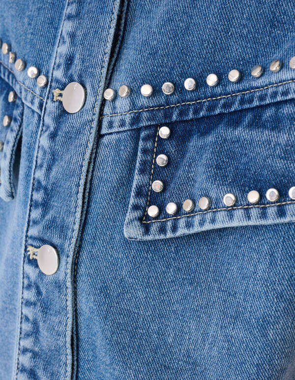 Denim Studs Blouse Blauw SHOEBY GIRLS