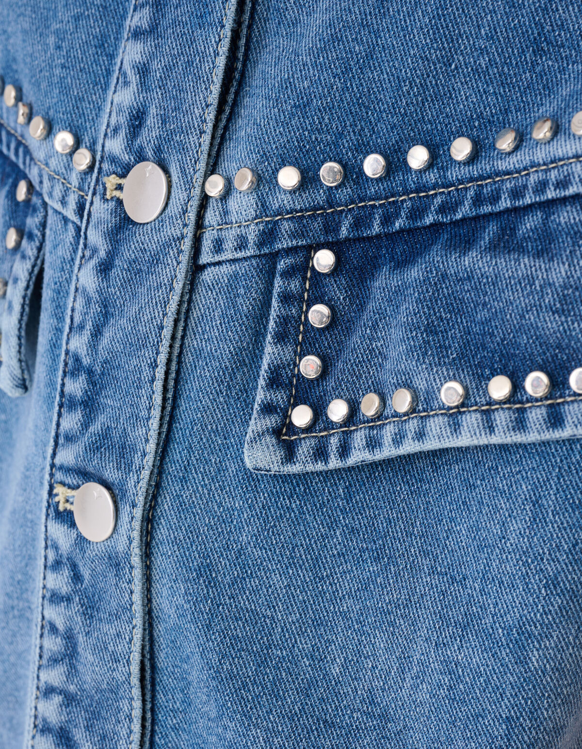 Denim Studs Blouse Blauw SHOEBY GIRLS