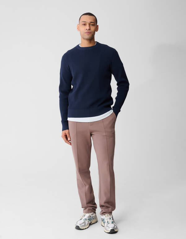 Gebreide Waffle Trui Donkerblauw SHOEBY MEN