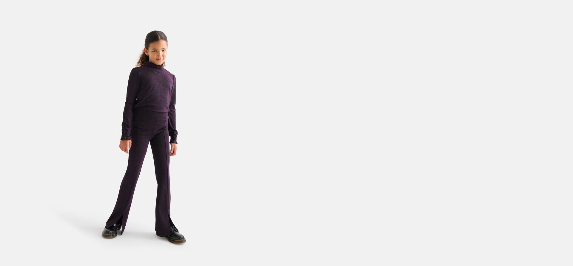Glitter Flared Broek Paars SHOEBY GIRLS