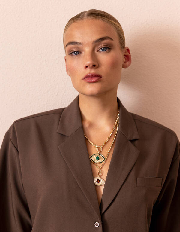 Double Eye Ketting Goud By Fred SHOEBY ACCESSOIRES