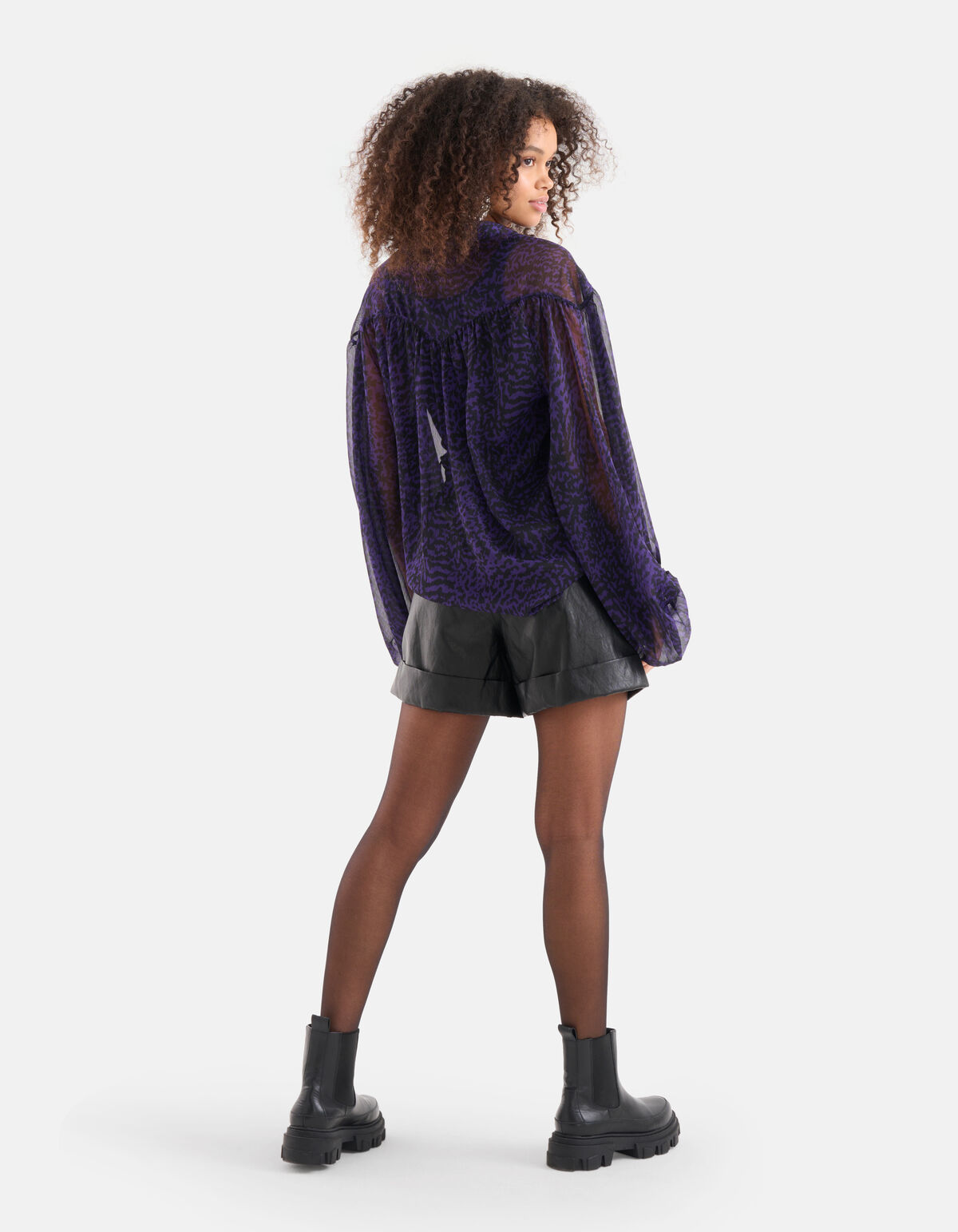 Chiffon Blouse Donkerpaars SHOEBY WOMEN