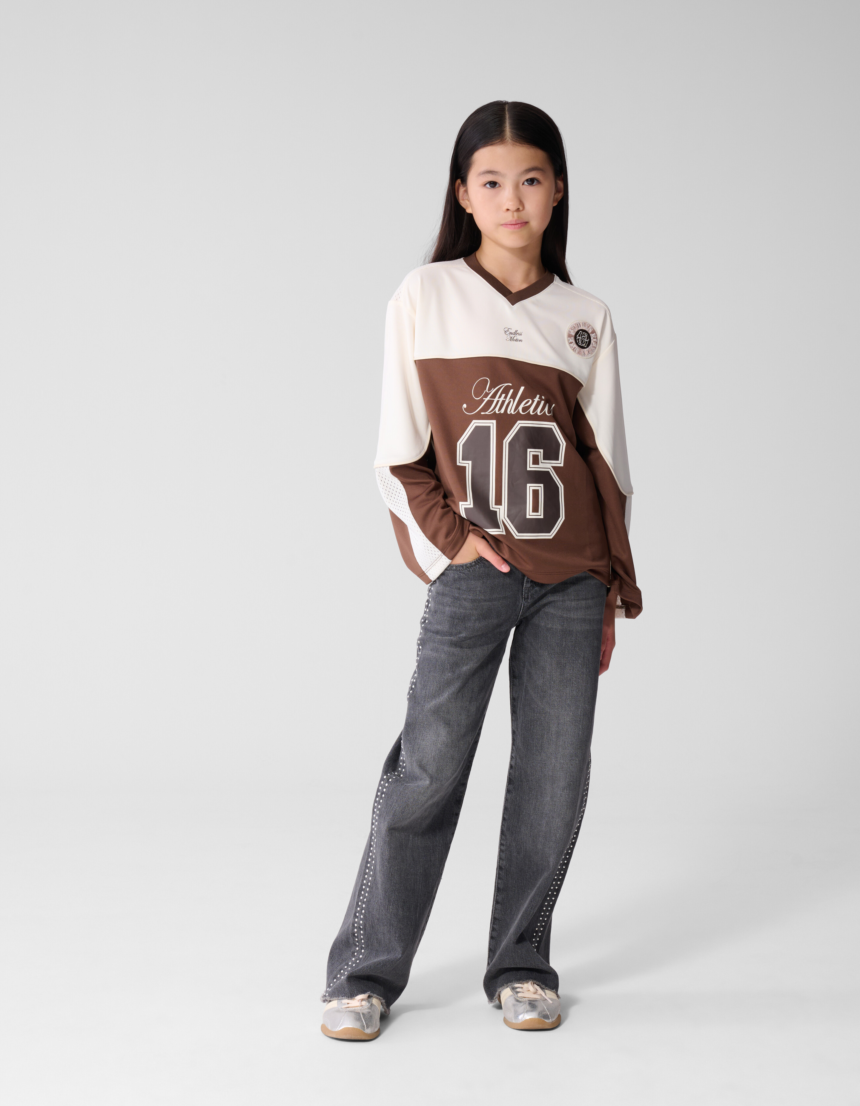 Sporty Jersey Longsleeve Bruin SHOEBY GIRLS