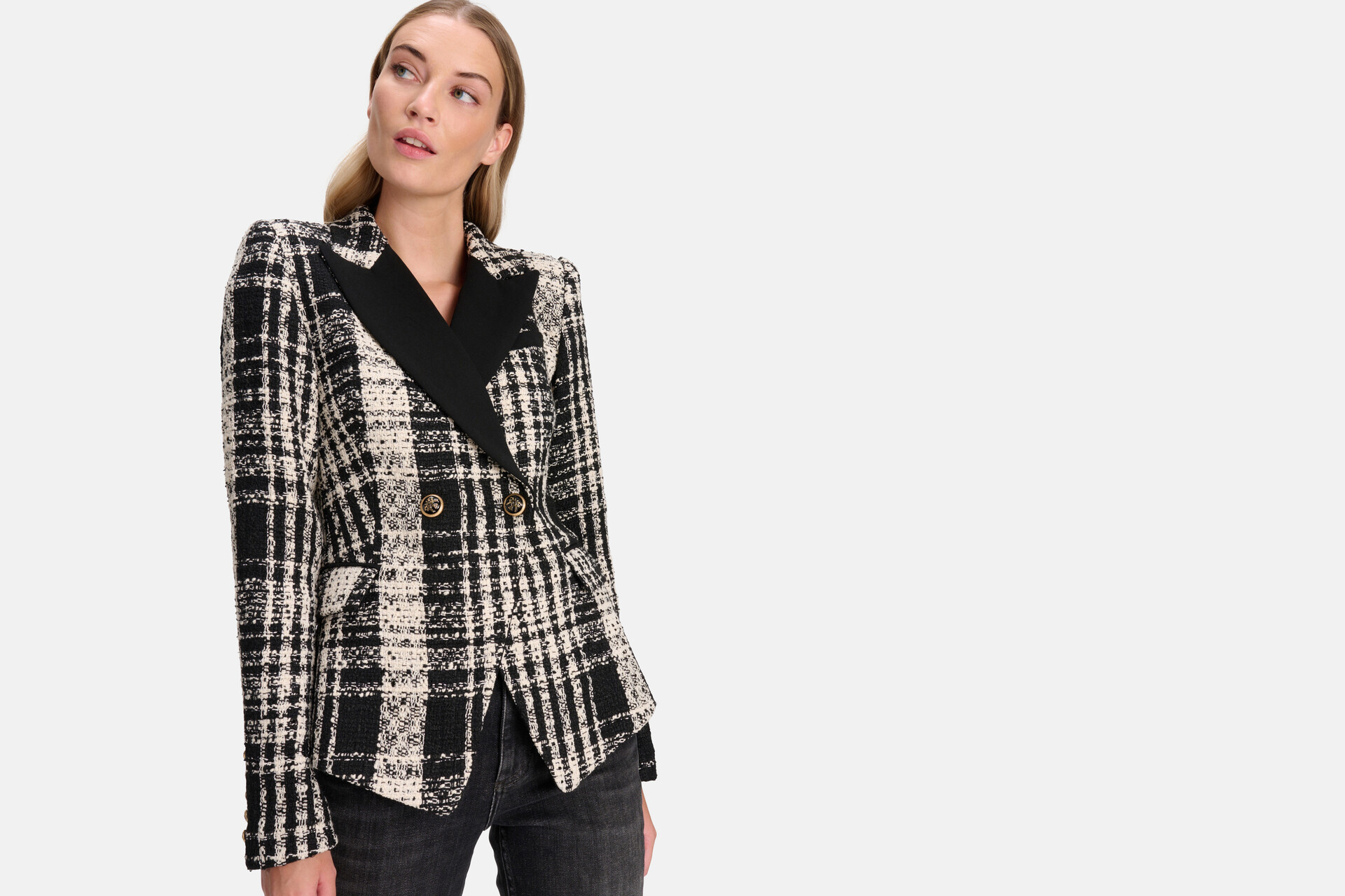 Geruiten Tweed Power Blazer By Fred SHOEBY WOMEN