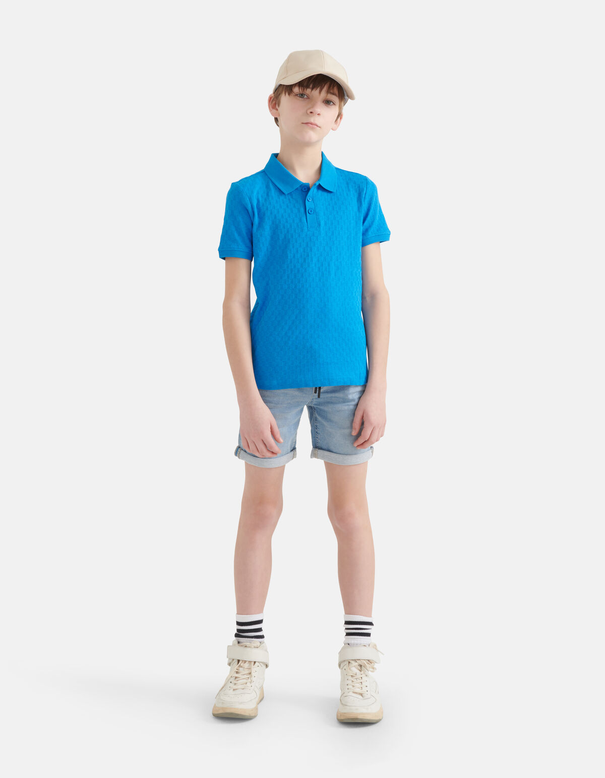 Blok Structuur Polo Blauw SHOEBY BOYS