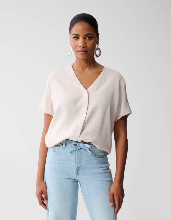 Knoop Overslag Top Zand SHOEBY WOMEN