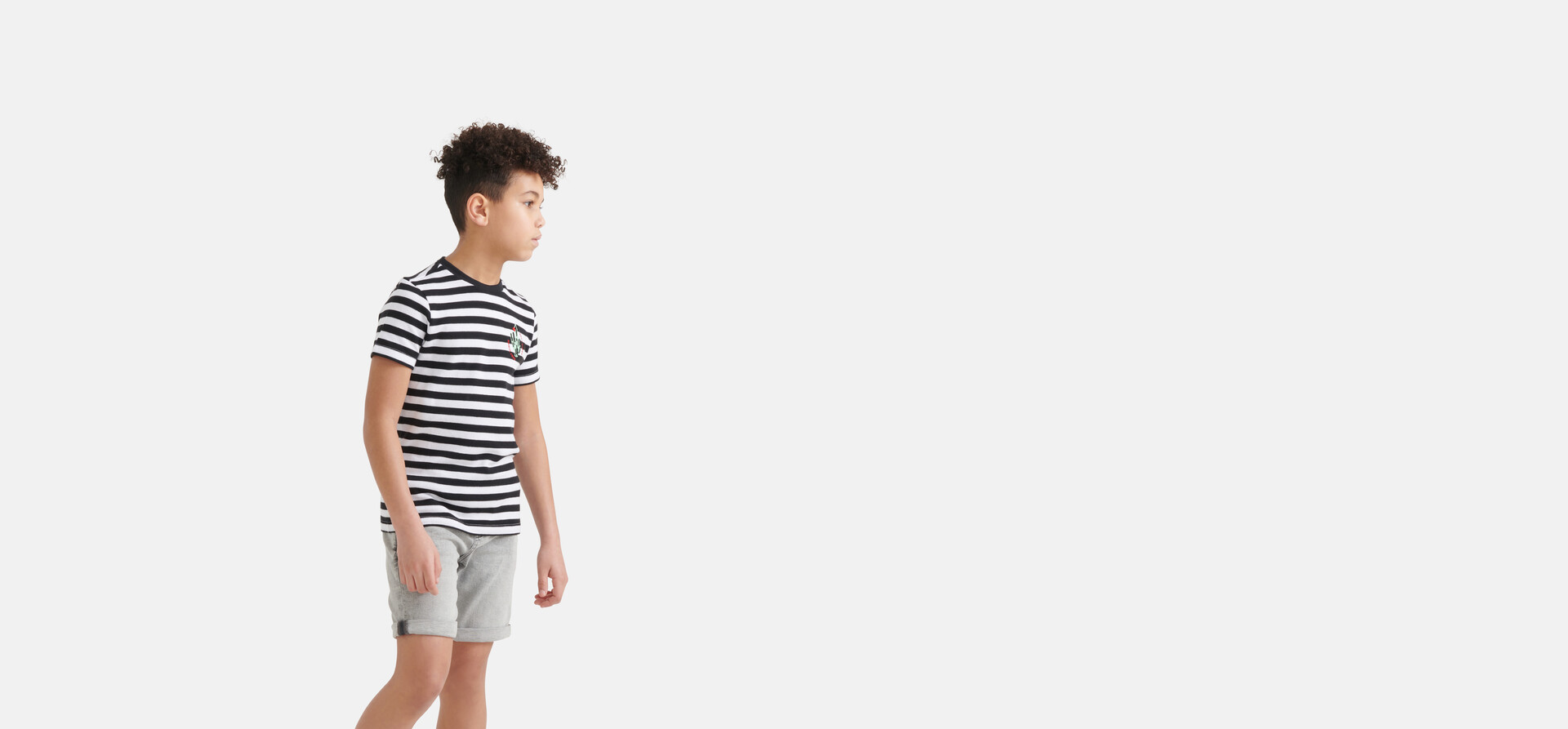 Structuur T-shirt Zwart/Wit SHOEBY BOYS
