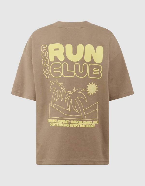 Run Club Artwork T-shirt Taupe SHOEBY BOYS