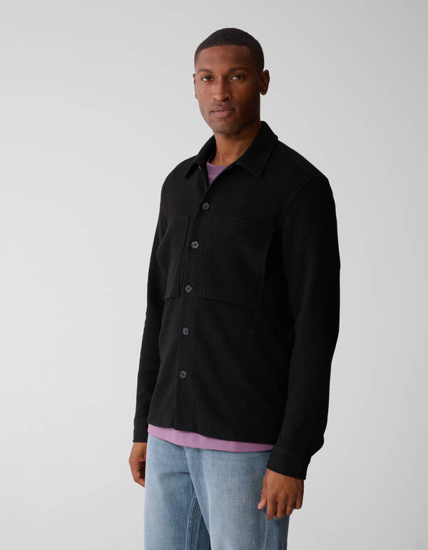 Waffle Overshirt Zwart SHOEBY MEN