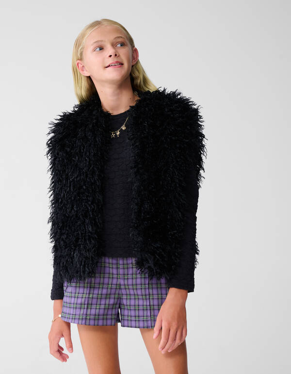 Fluffy Gilet Zwart SHOEBY GIRLS