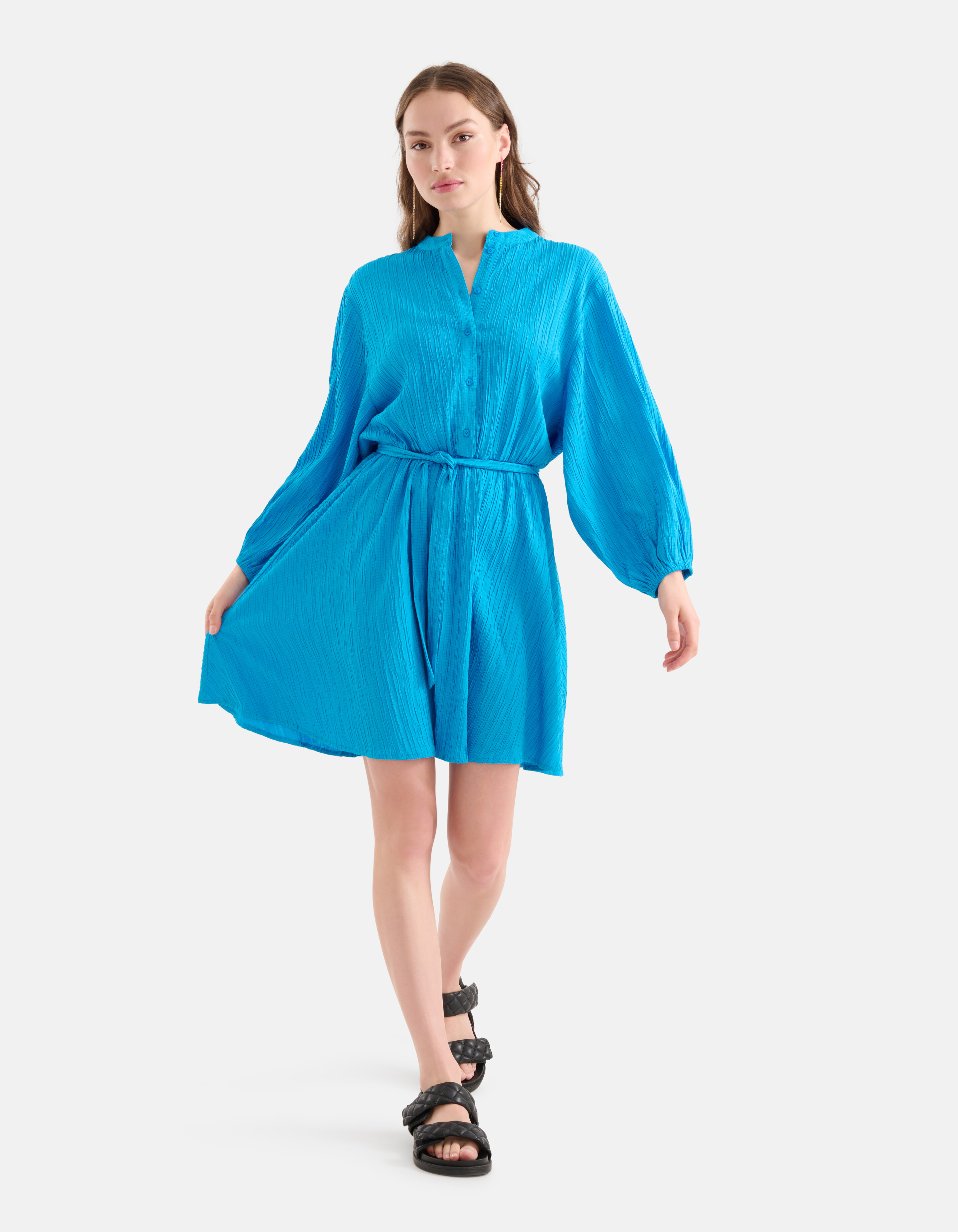 Structuur Jurk Blauw SHOEBY WOMEN