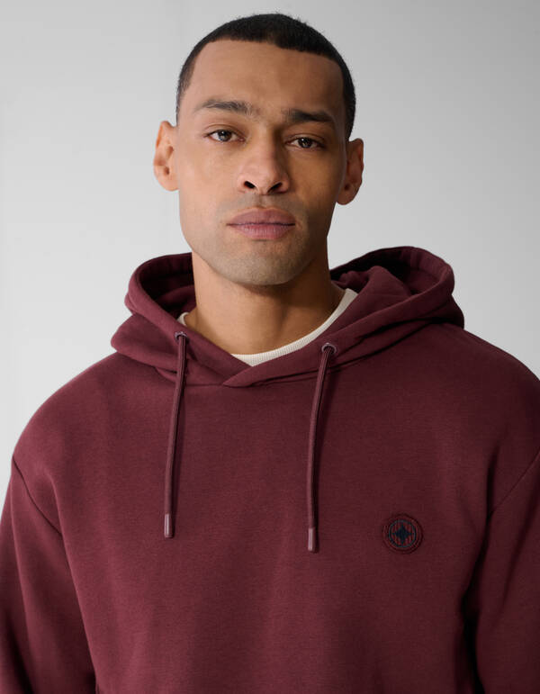 Embroidery Hoodie Donkerrood SHOEBY MEN