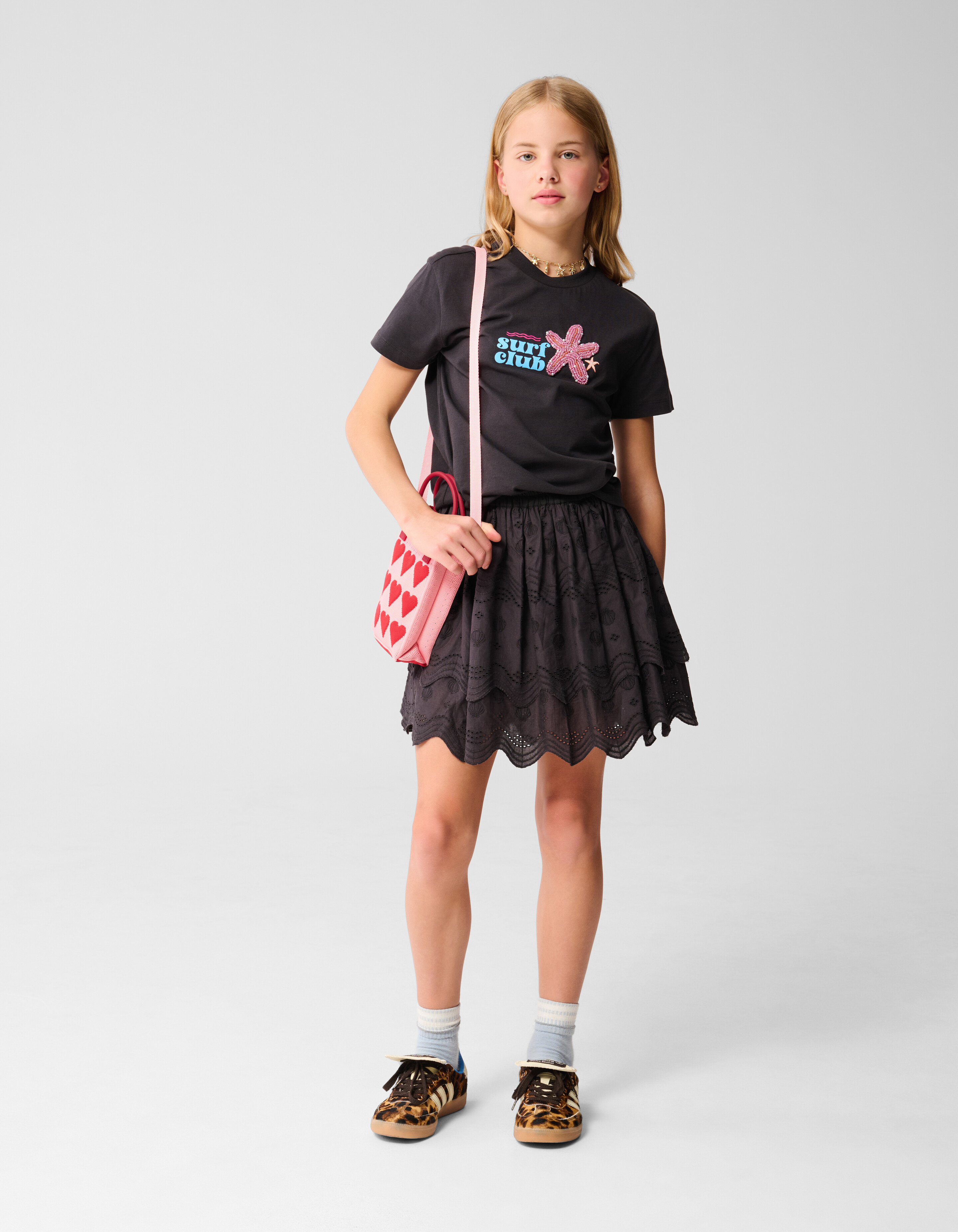 Surf Club Artwork T-shirt Donkergrijs SHOEBY GIRLS