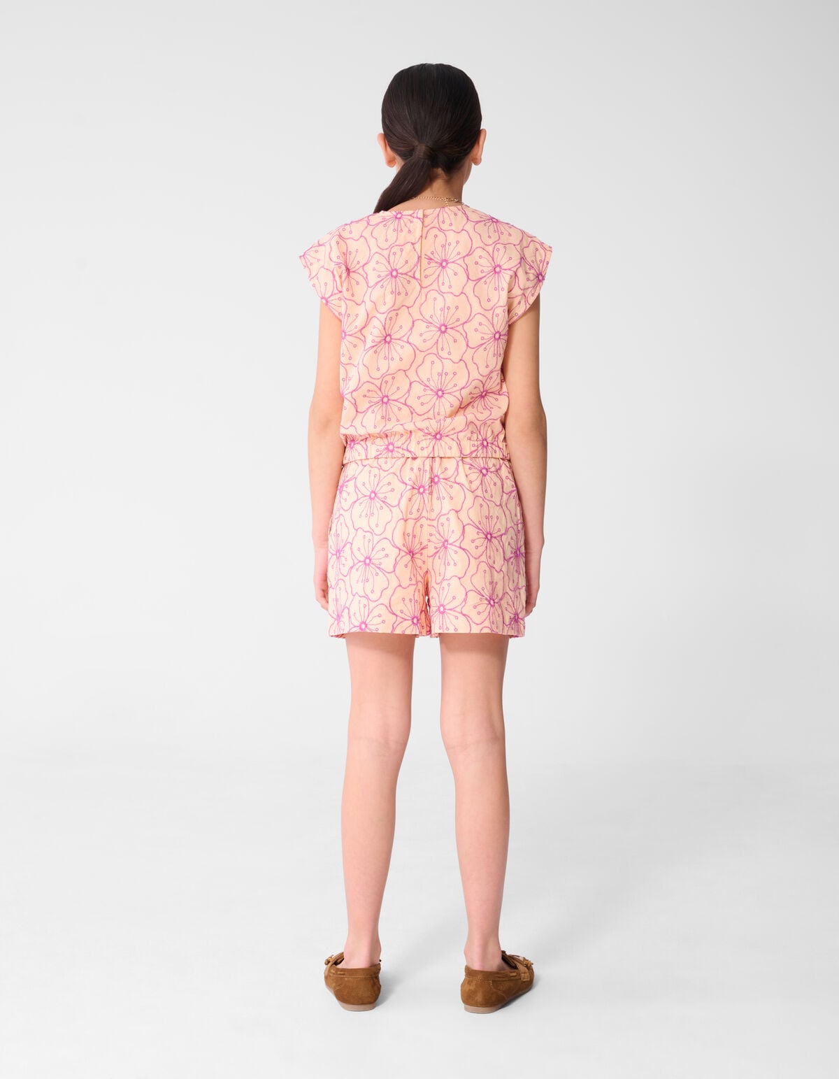 Flower Embroidery Blouse Lichtoranje SHOEBY GIRLS