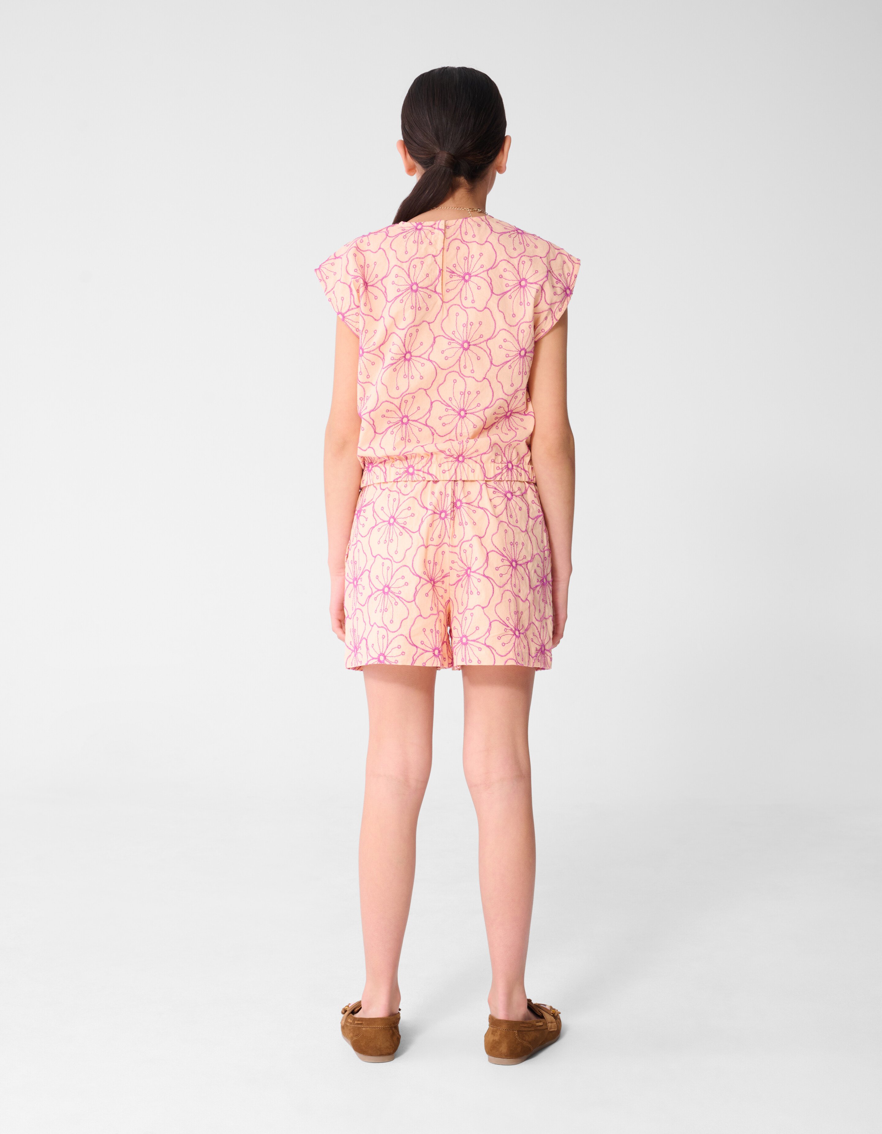 Flower Embroidery Blouse Lichtoranje SHOEBY GIRLS