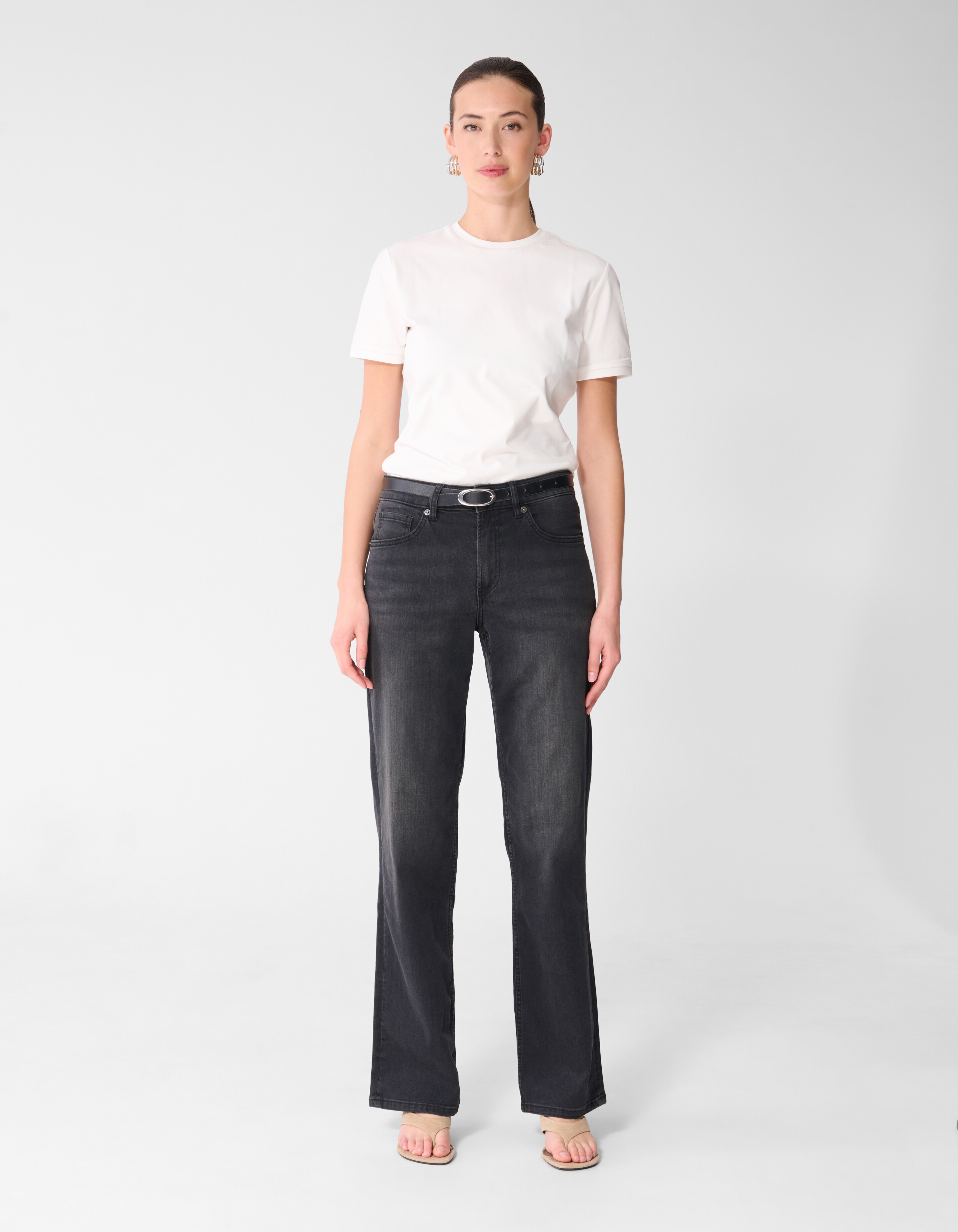 Straight Fit Jeans Donkergrijs SHOEBY WOMEN