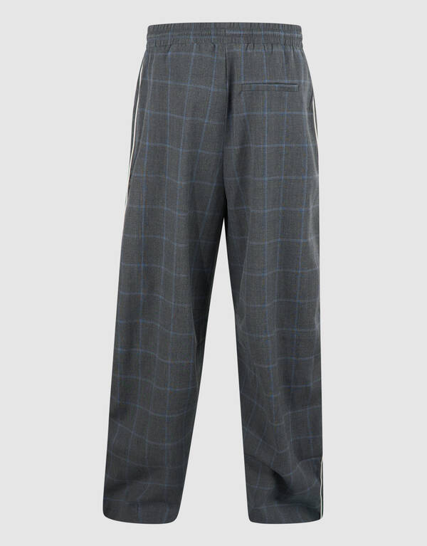 Sporty Ruiten Wide Leg Broek Donkergrijs SHOEBY WOMEN