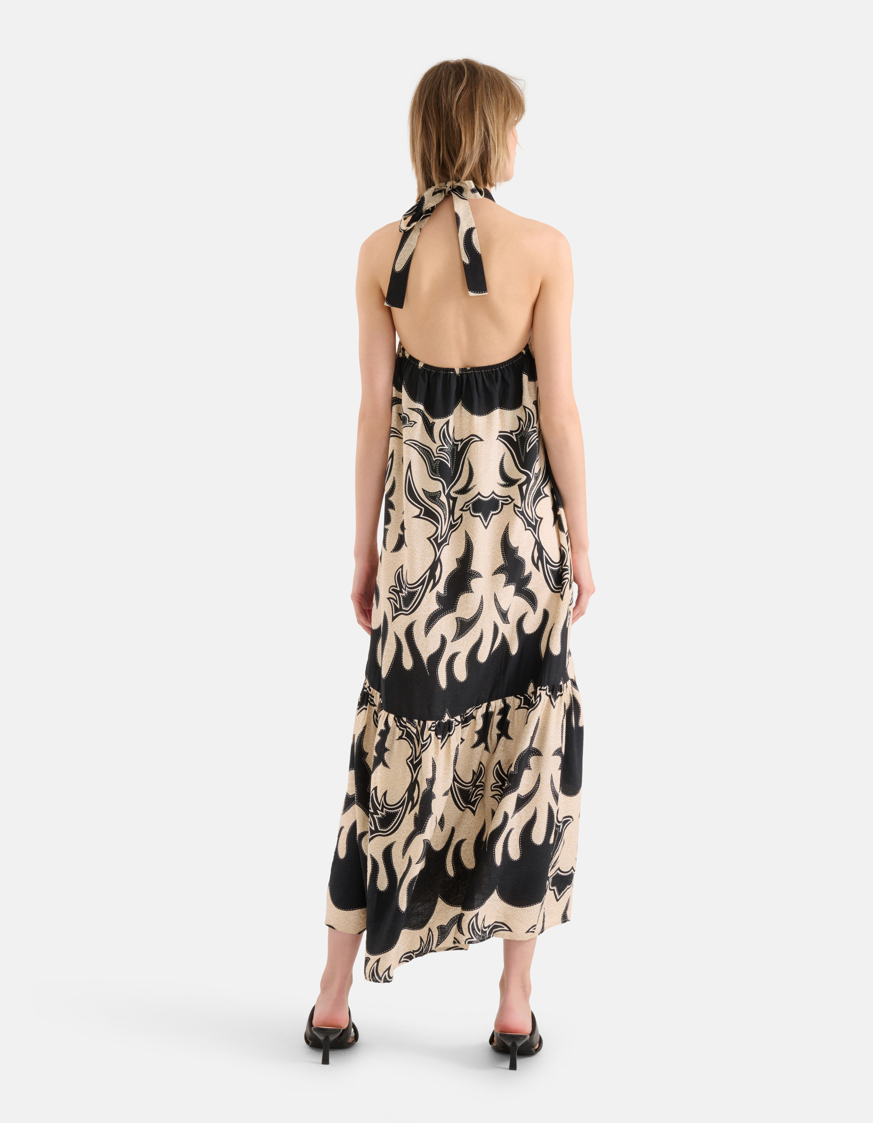 Artwork Halter Jurk Zwart/Beige SHOEBY WOMEN