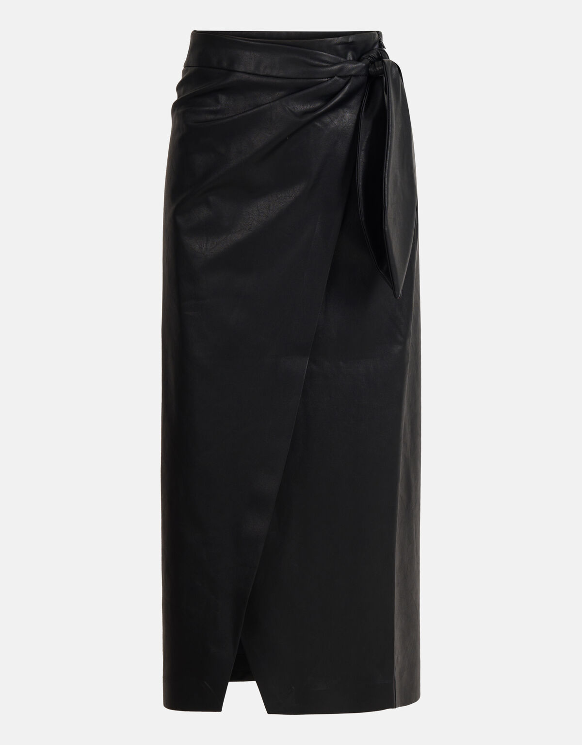 Vegan Leren Midi Rok Zwart SHOEBY WOMEN
