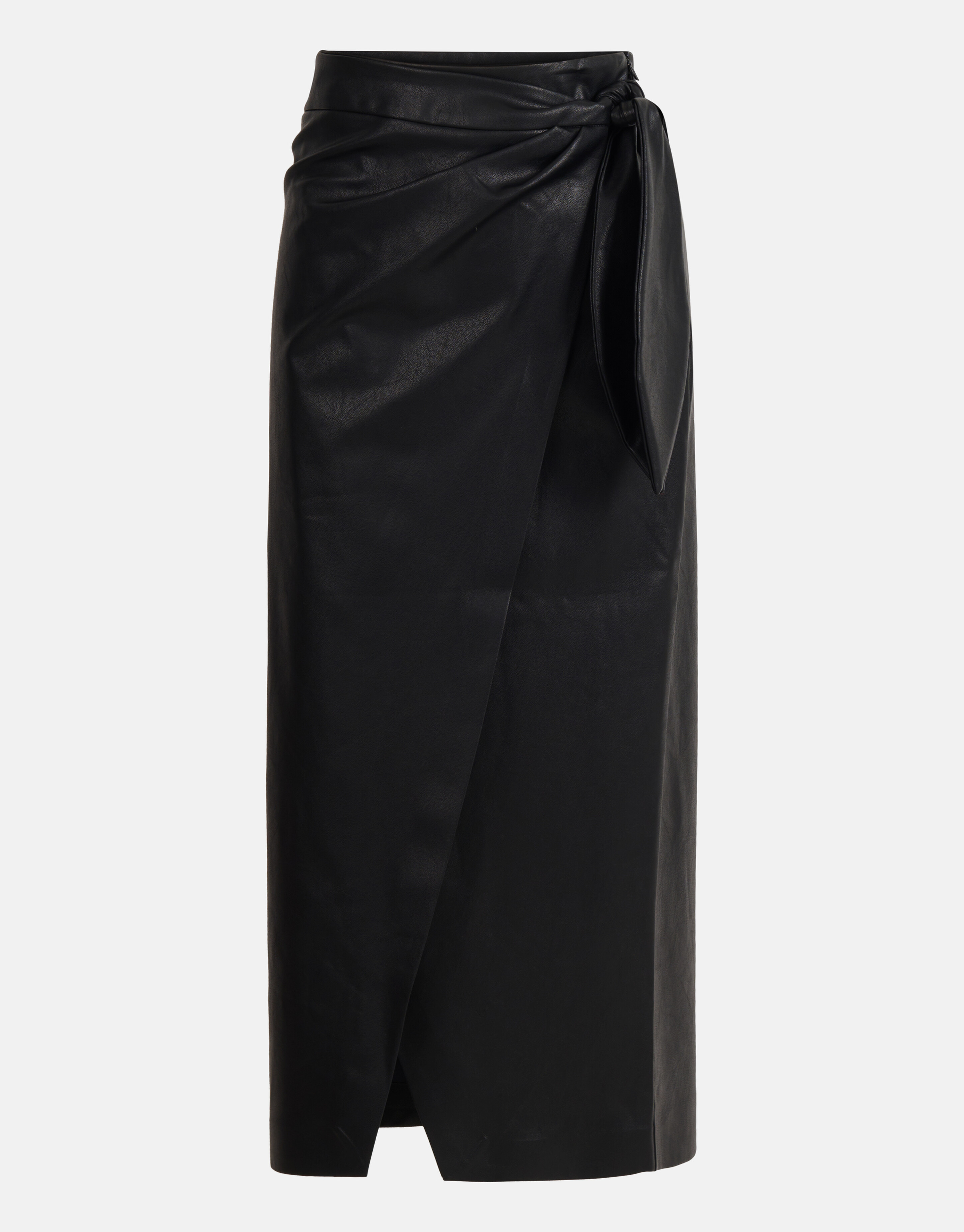 Vegan Leren Midi Rok Zwart SHOEBY WOMEN