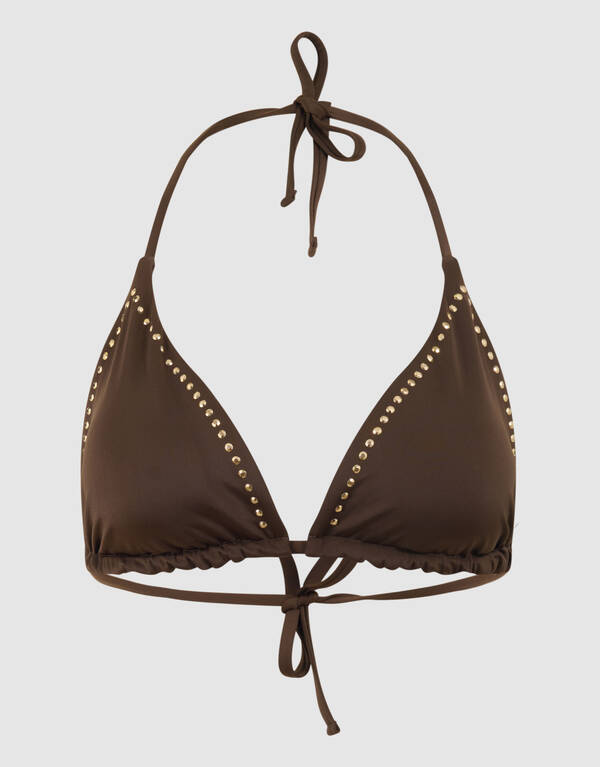Studs Bikini Top Donkerbruin SHOEBY ACCESSOIRES