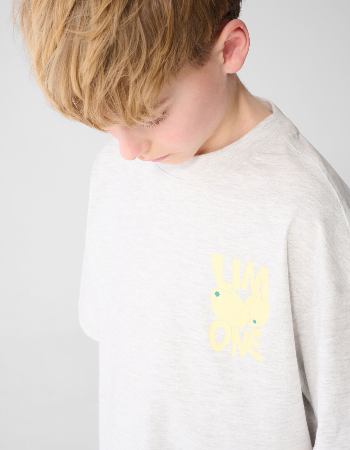 Citrus Artwork T-shirt Lichtgrijs SHOEBY BOYS