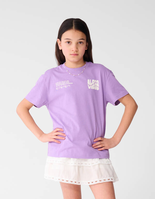 Aloha Vibes Artwork T-shirt Paars SHOEBY GIRLS