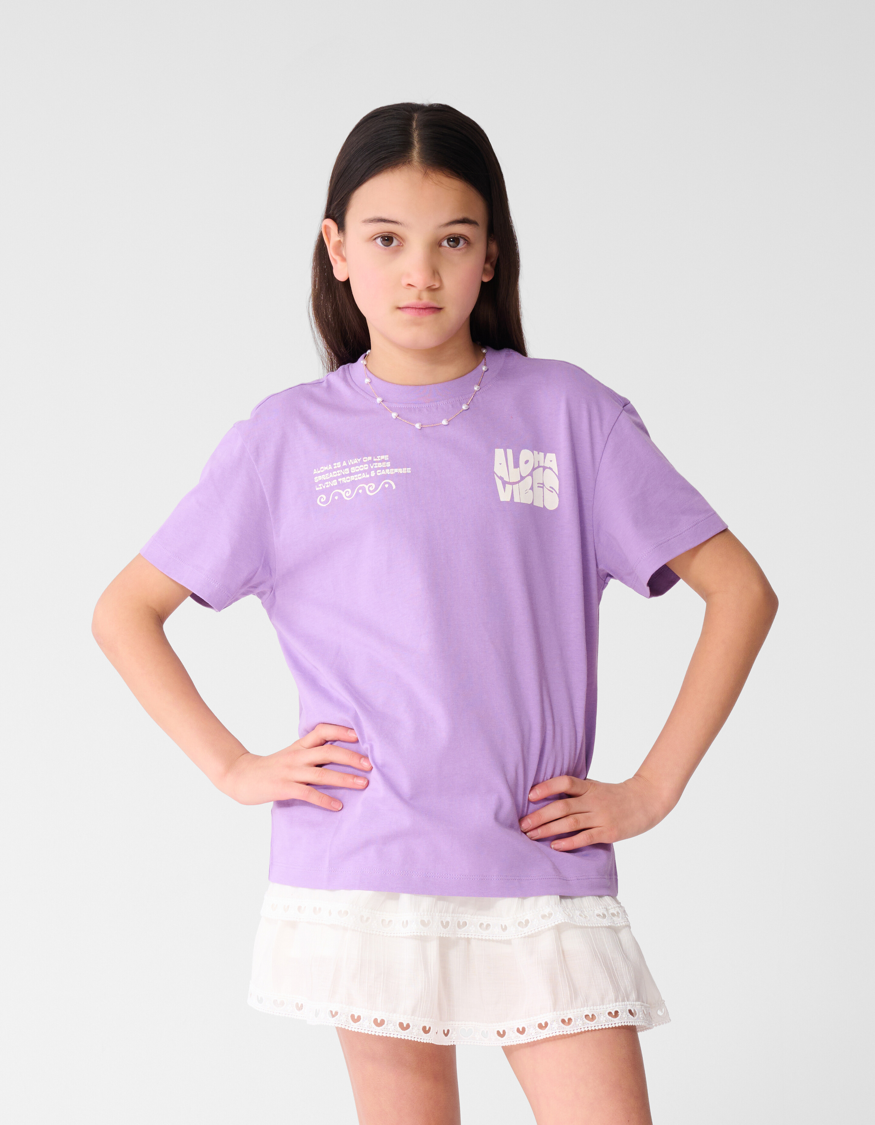 Aloha Vibes Artwork T-shirt Paars SHOEBY GIRLS