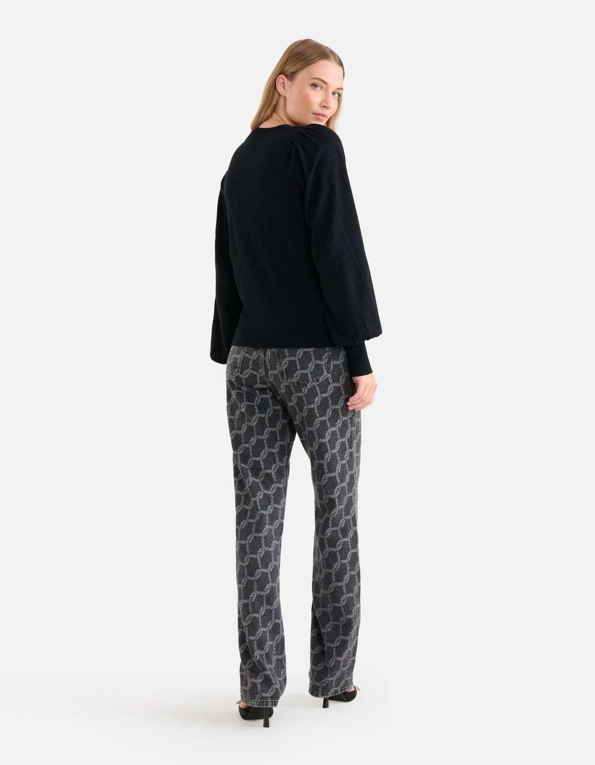 Gebreide V-hals Trui Zwart SHOEBY WOMEN