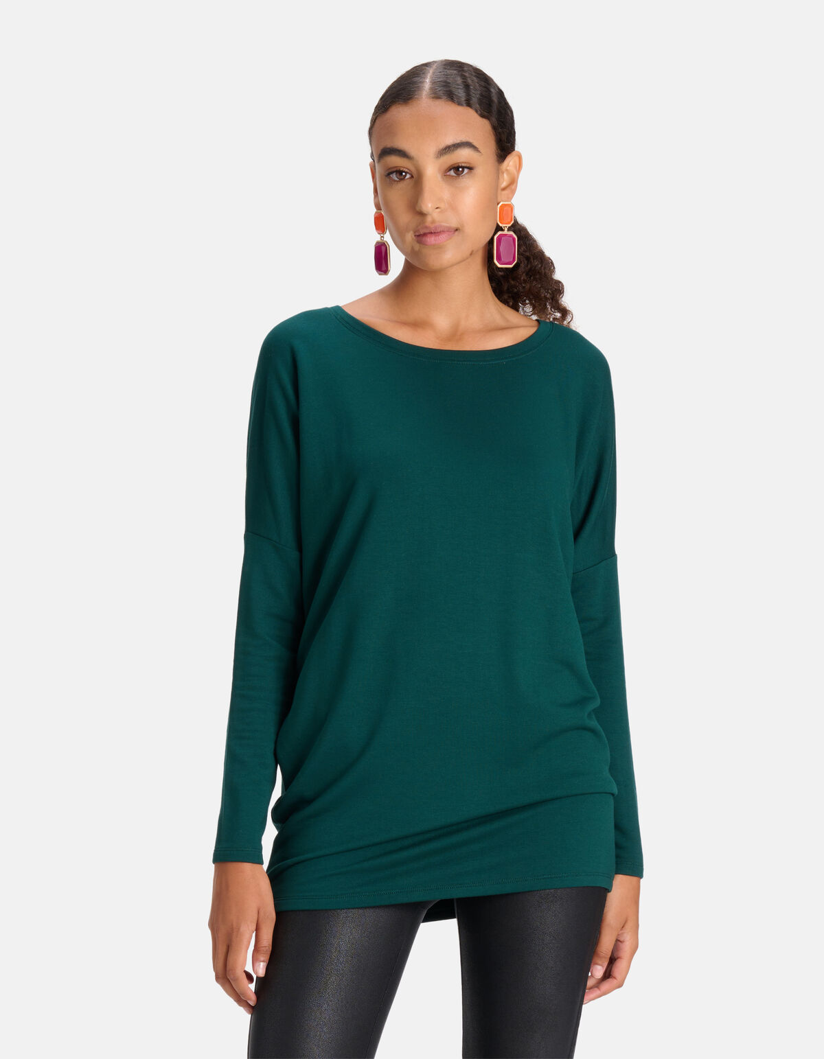 Basis Oversized Top Donkergroen SHOEBY WOMEN
