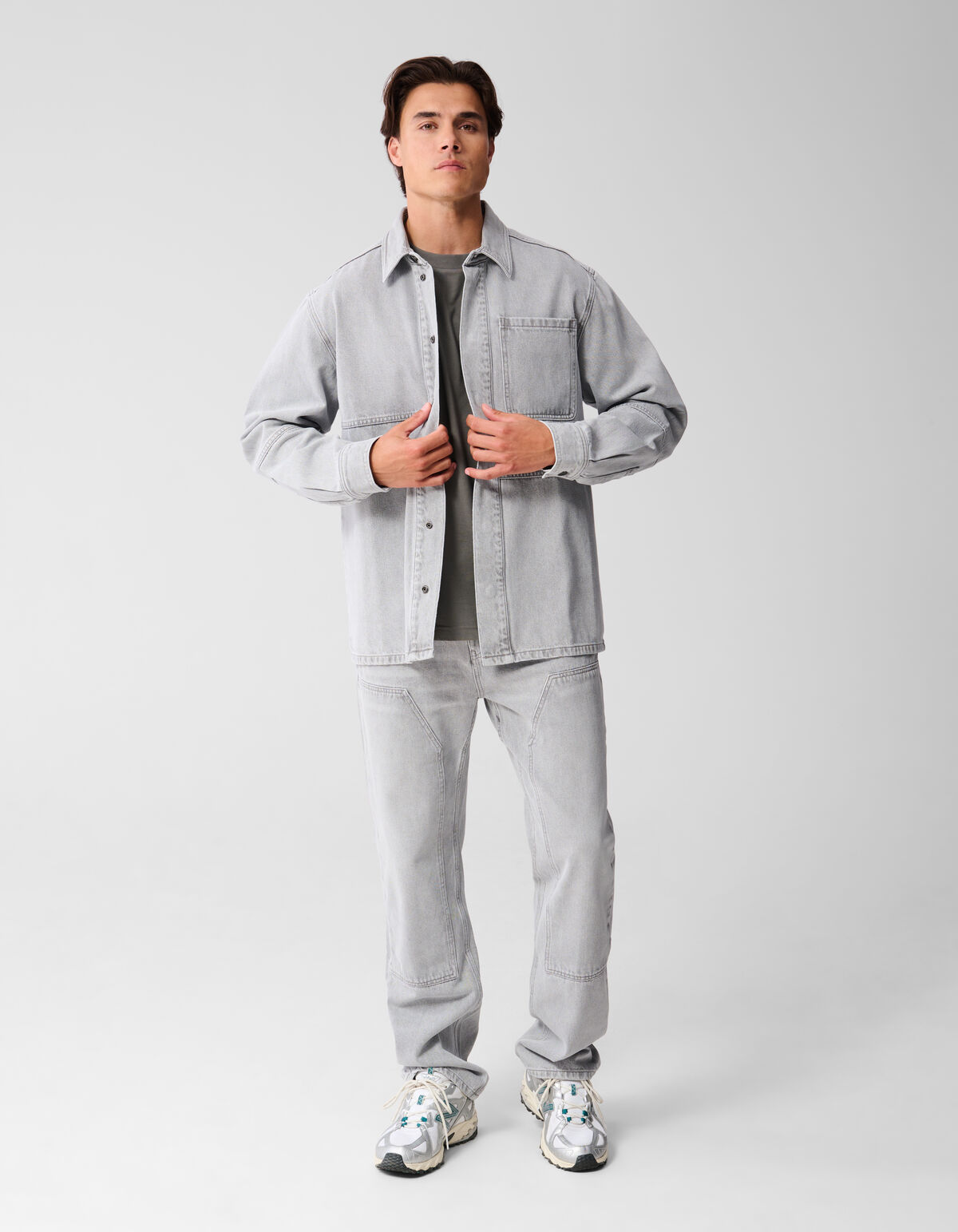 Loose Tapered Fit Jeans Lichtgrijs SHOEBY MEN