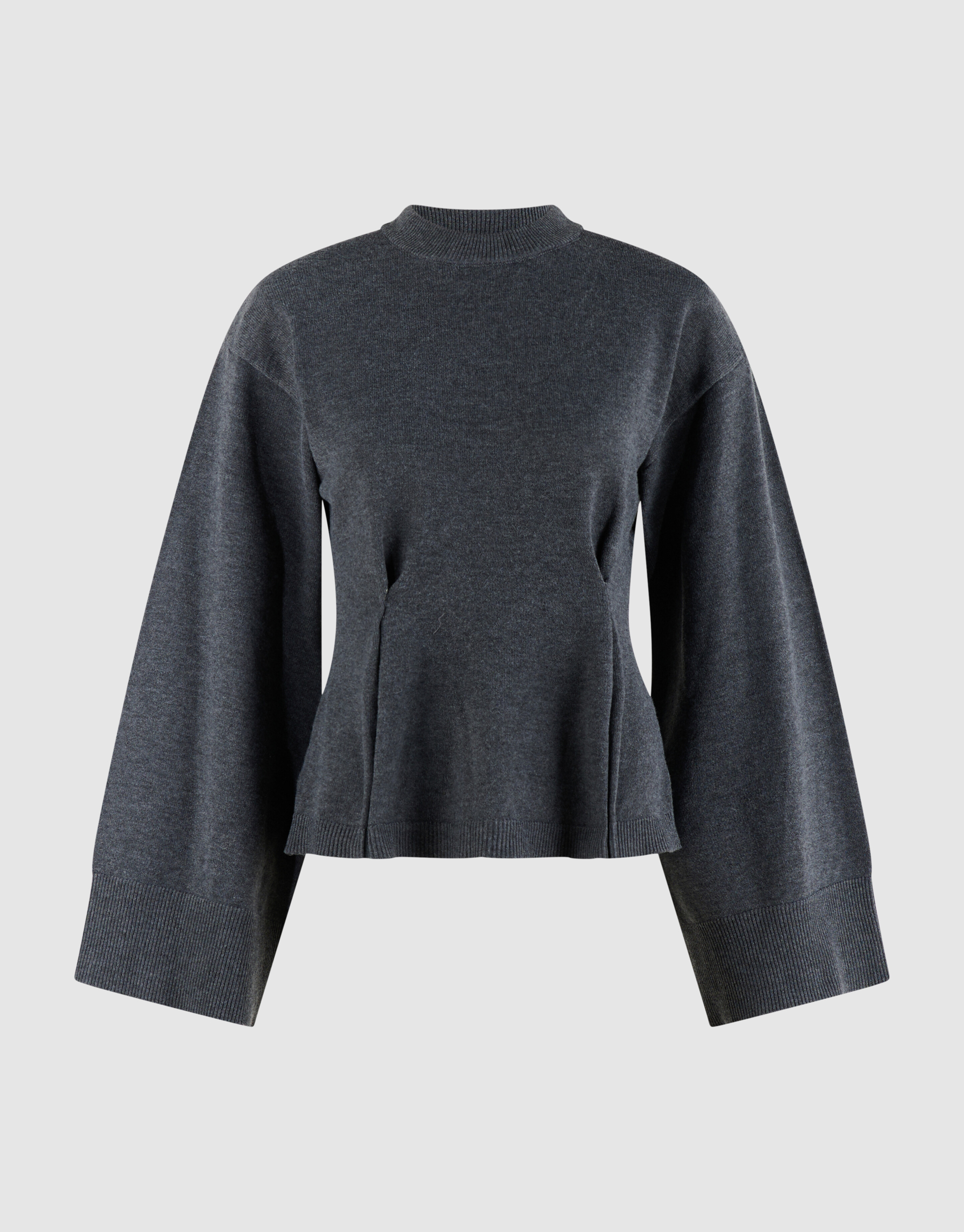 Peplum Gebreide Trui Donkergrijs SHOEBY WOMEN