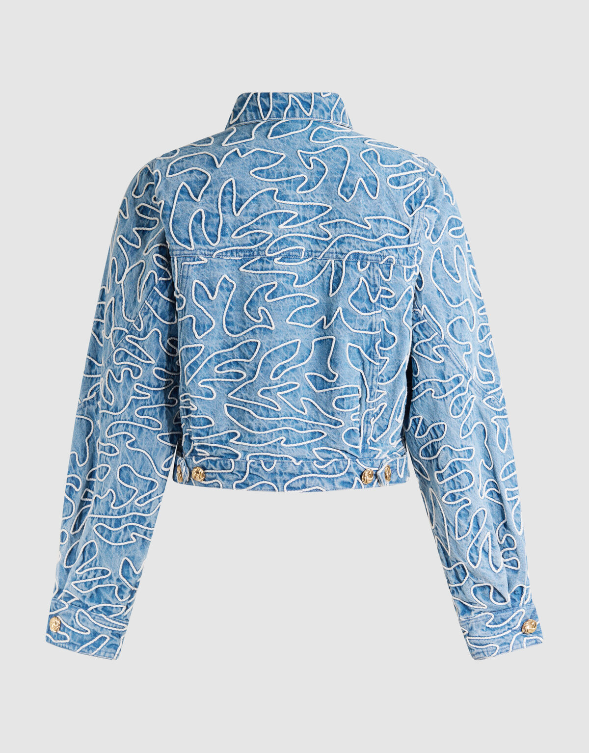 Denim Embroidery Cord Jacket Blauw SHOEBY WOMEN