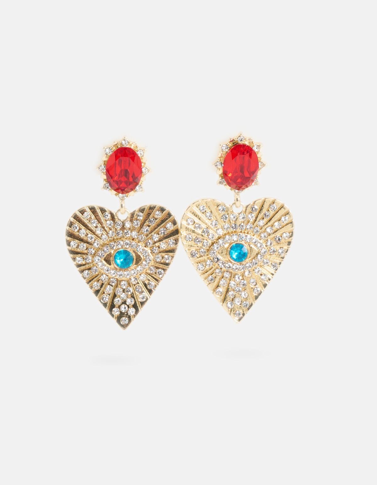 Strass Heart Oorbellen Goud SHOEBY ACCESSOIRES
