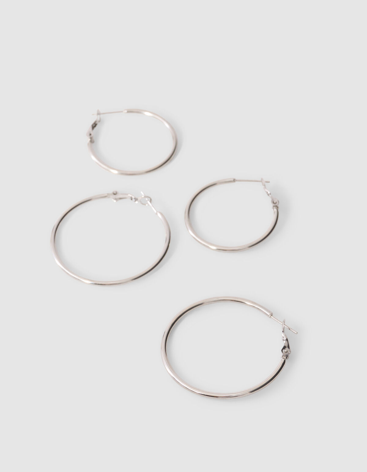 Basic Hoop Oorbellen Set Zilver SHOEBY ACCESSOIRES