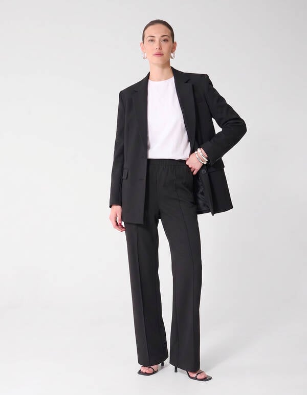 Basis Wide Leg Broek Zwart SHOEBY WOMEN