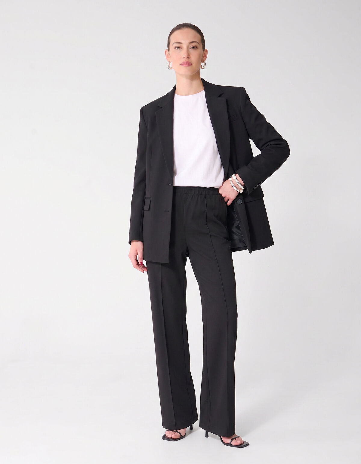 Basis Wide Leg Broek Zwart SHOEBY WOMEN