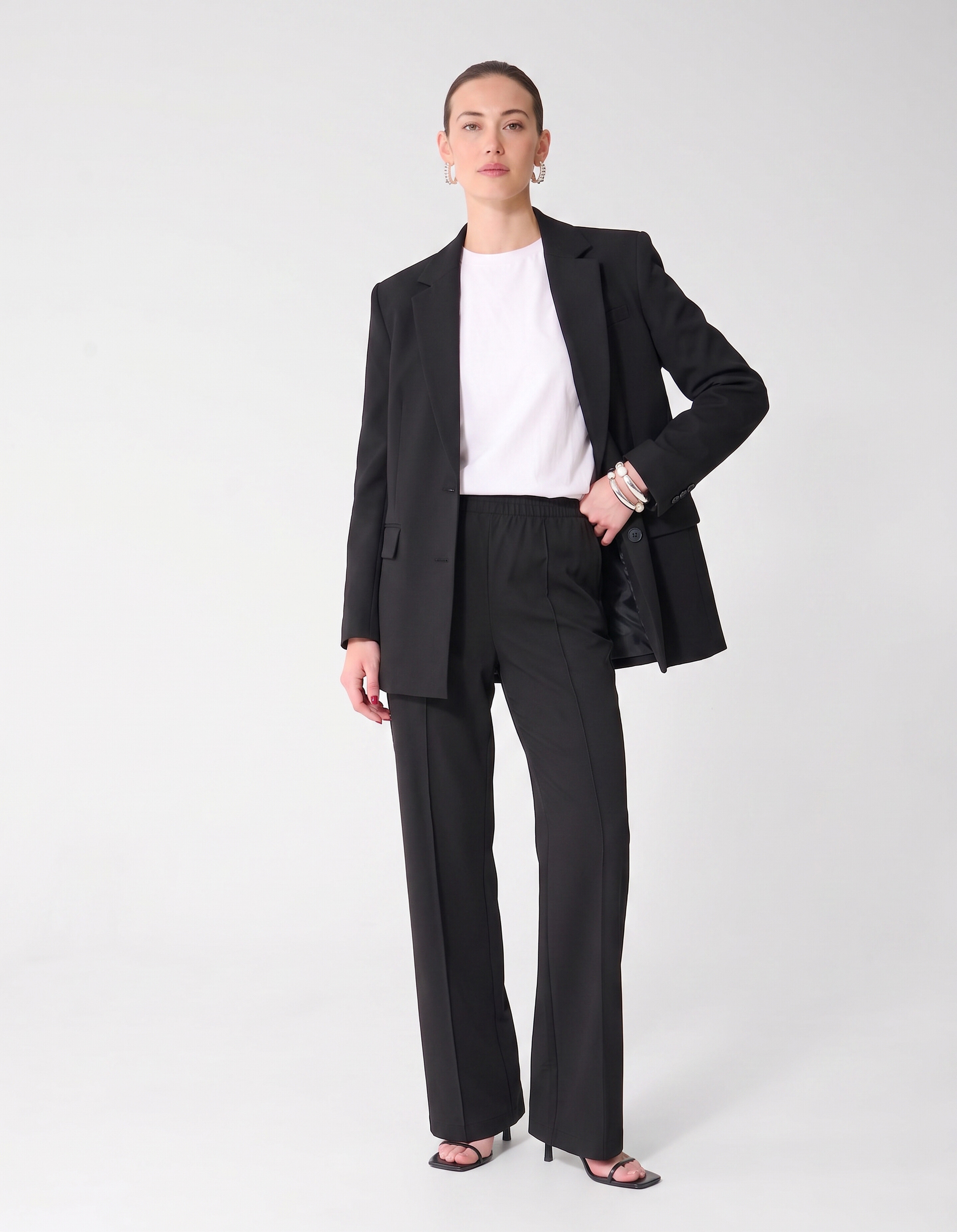 Basis Wide Leg Broek Zwart SHOEBY WOMEN