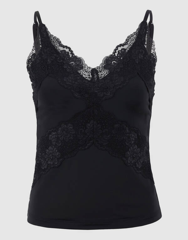 Kanten Singlet Top Zwart SHOEBY WOMEN