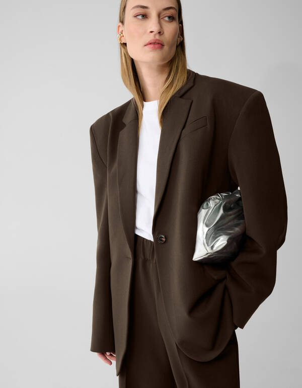 Tapered Blazer Donkerbruin By Lonneke SHOEBY WOMEN