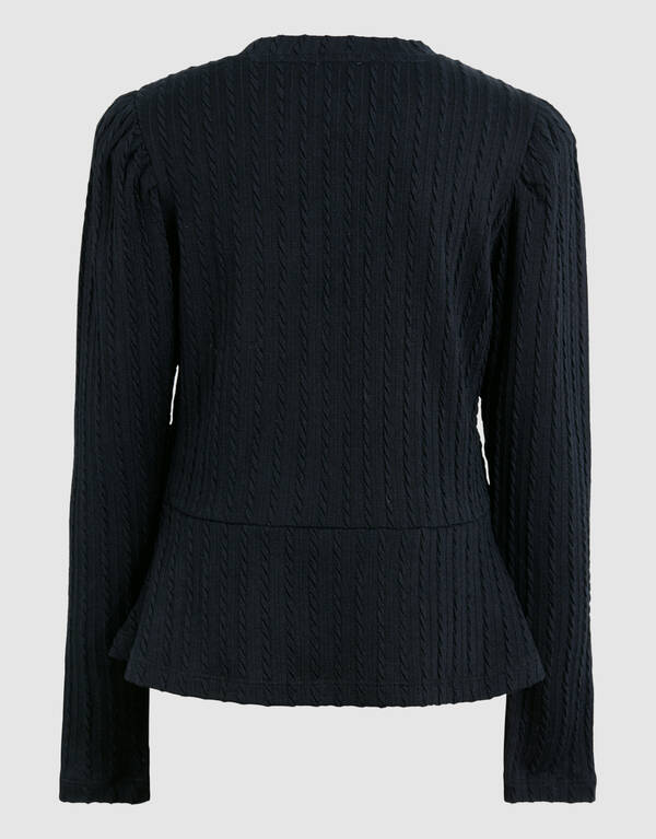 Peplum Kabel Top Zwart SHOEBY GIRLS