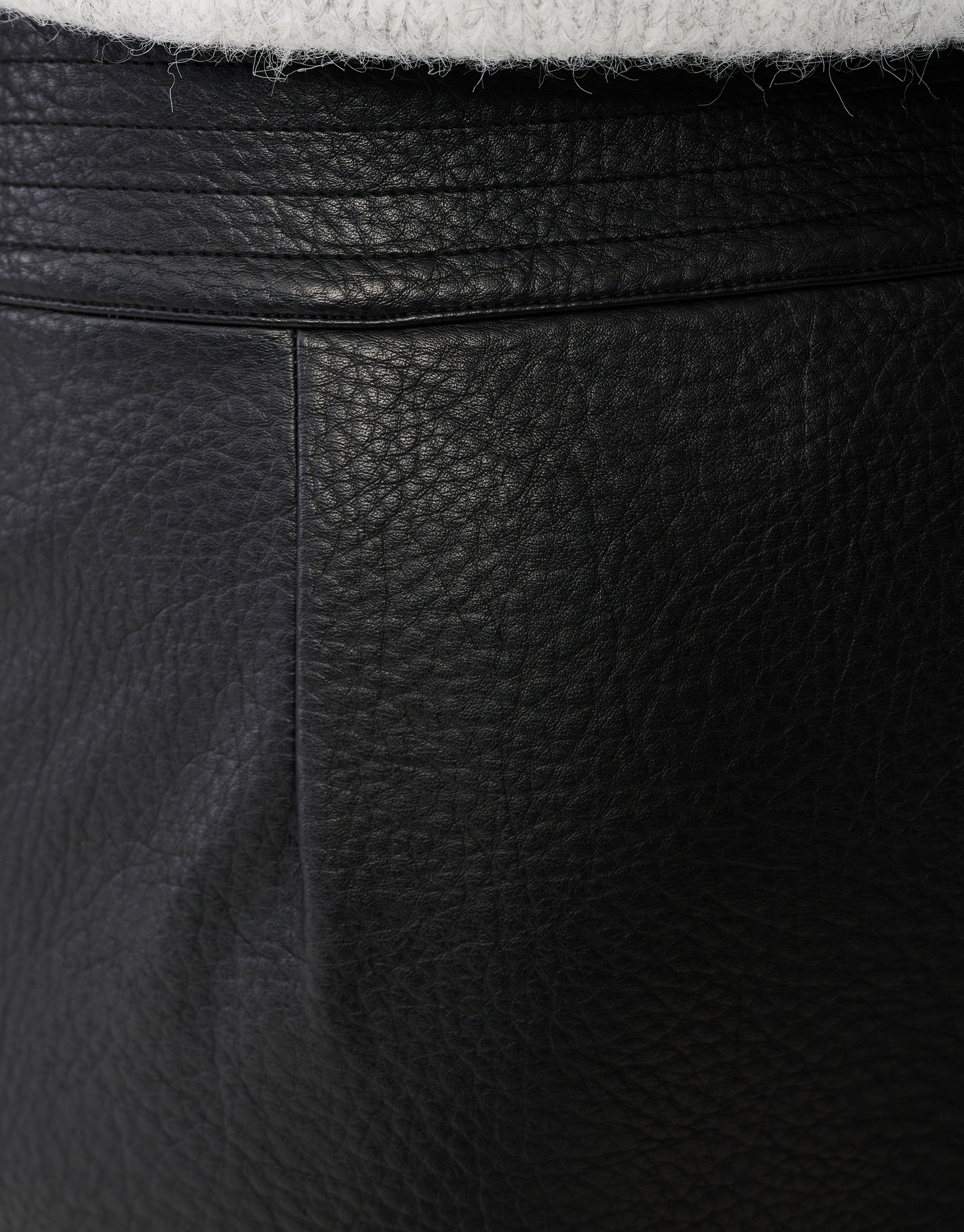 Vegan Leren Overlap Rok Zwart SHOEBY WOMEN