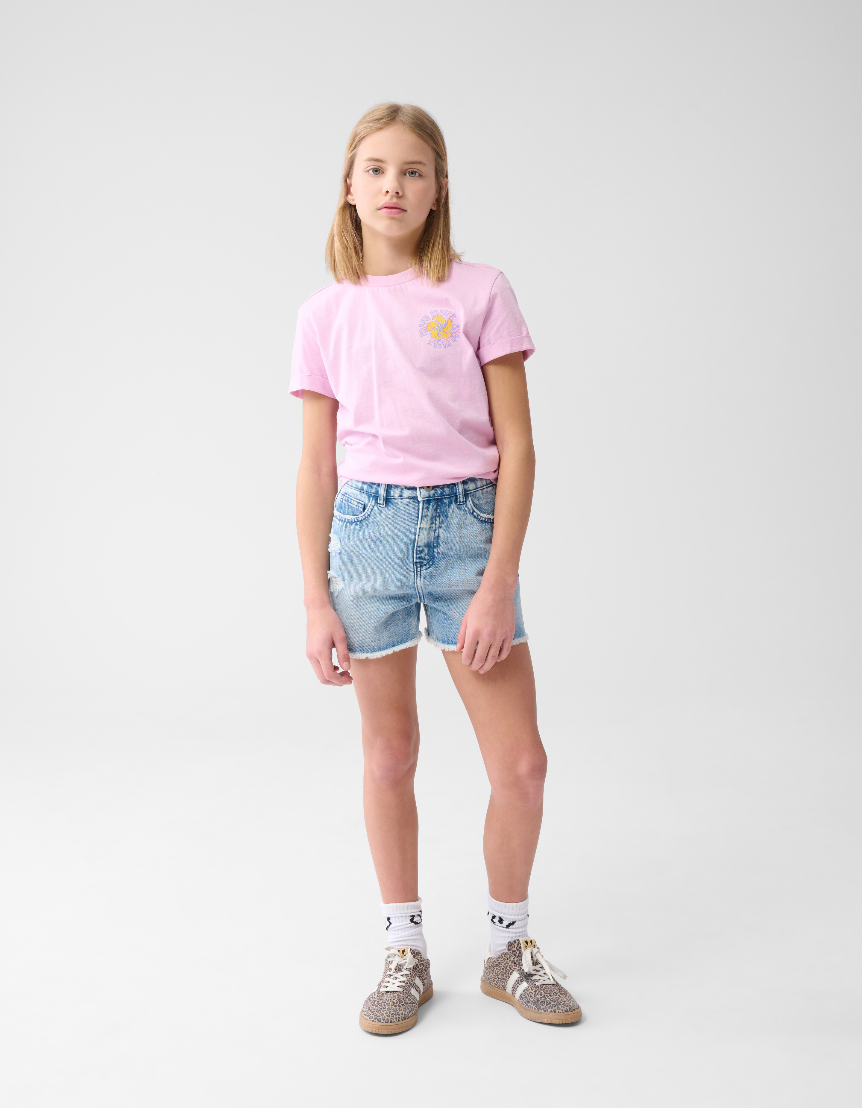 Fruit Embroidery T-shirt Lichtpaars SHOEBY GIRLS
