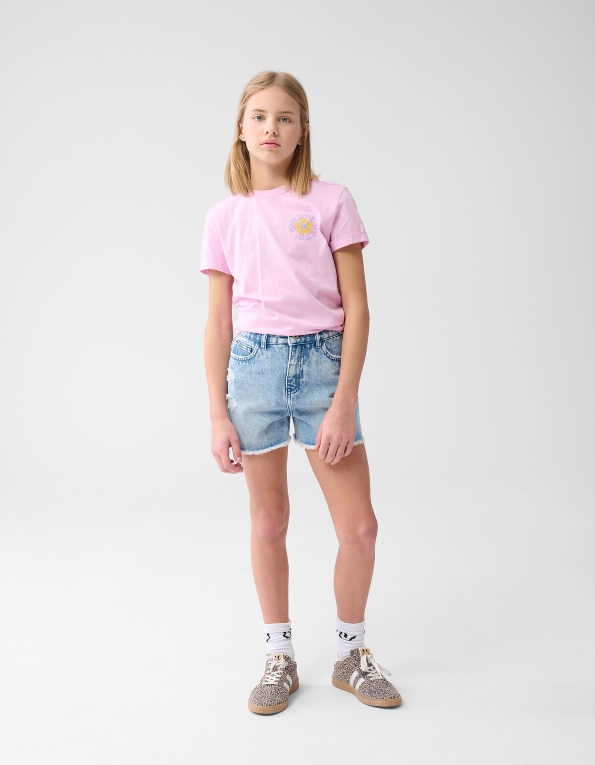 Fruit Embroidery T-shirt Lichtpaars SHOEBY GIRLS