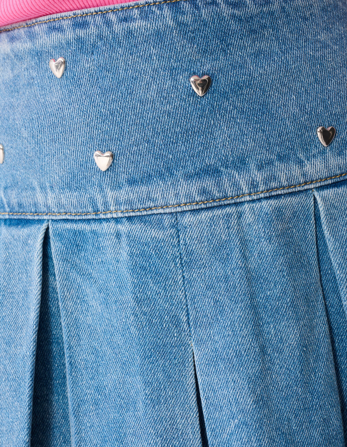 Denim Stud Mini Rok Blauw SHOEBY GIRLS