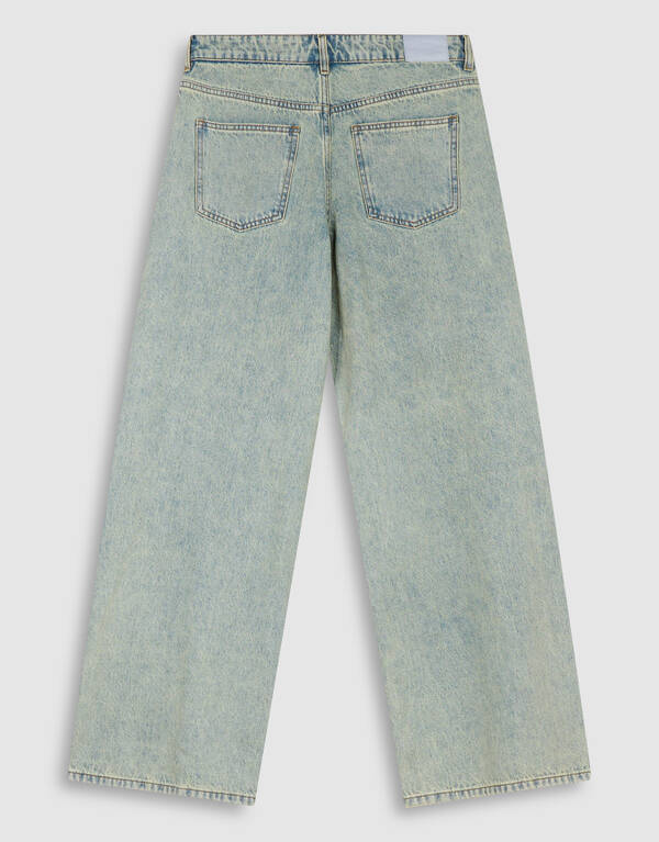 Wide Leg Fit Jeans Met Knoopsluiting Bleached SHOEBY WOMEN