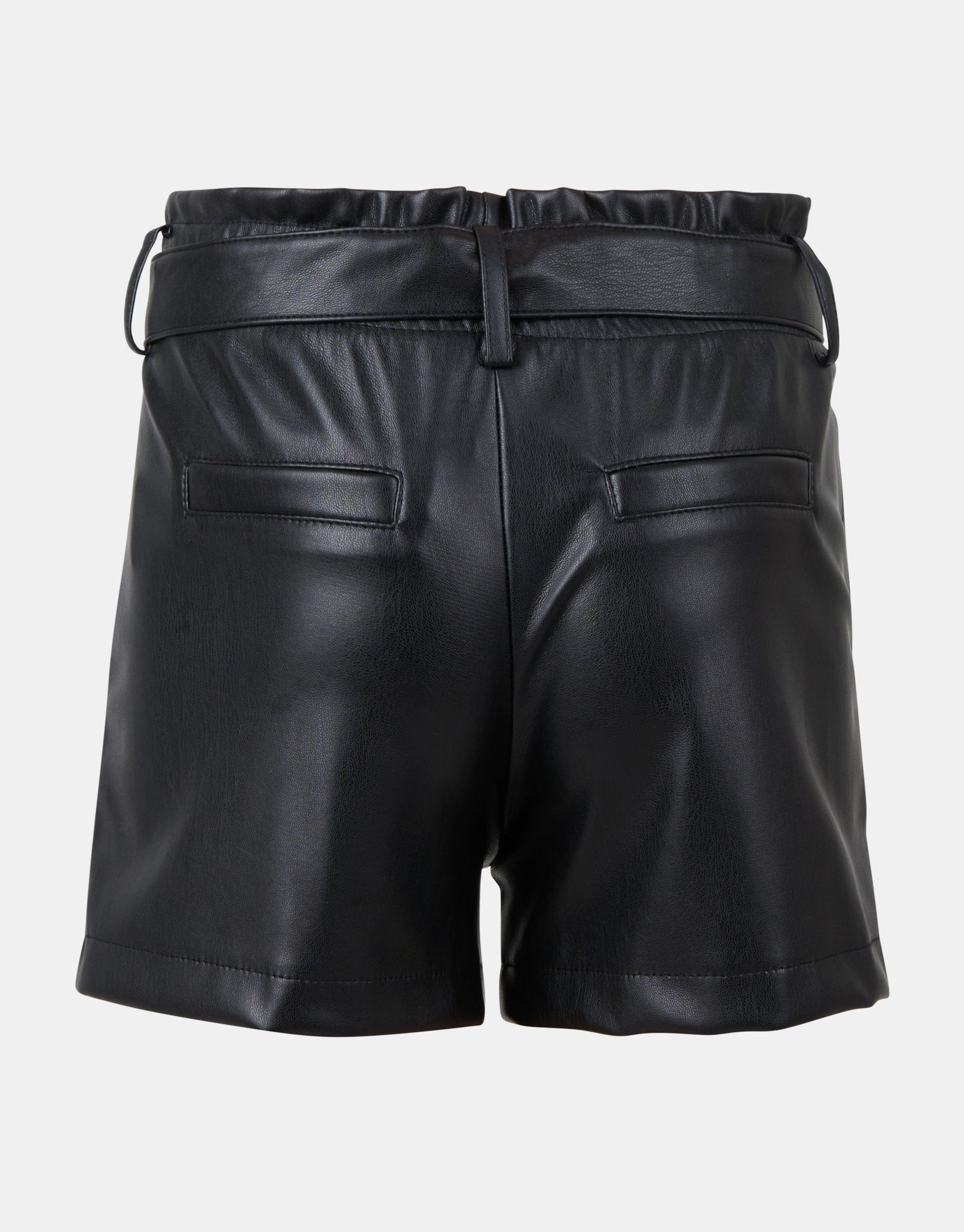 Vegan Leren Paperbag Short Zwart SHOEBY GIRLS