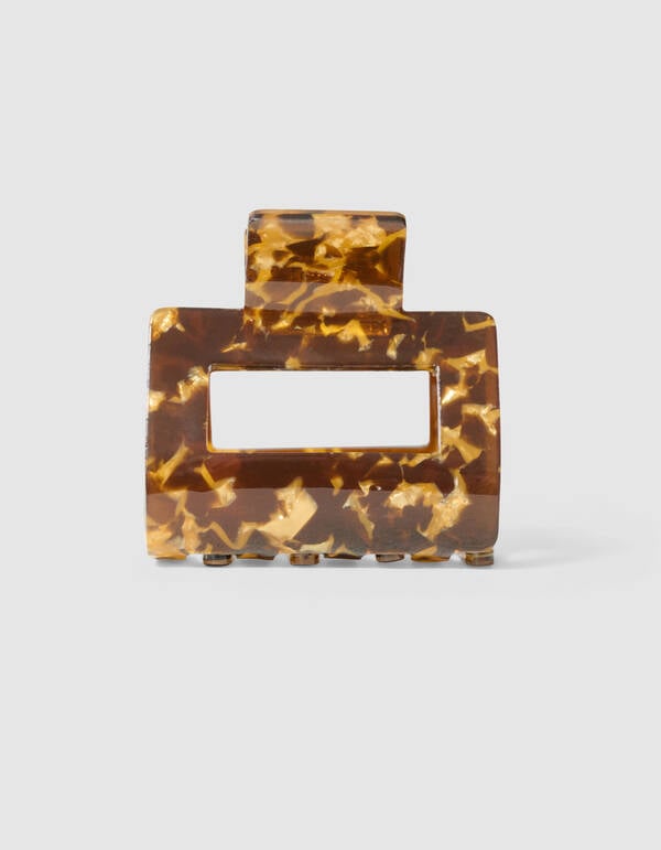 Square Haarclip Bruin SHOEBY ACCESSOIRES