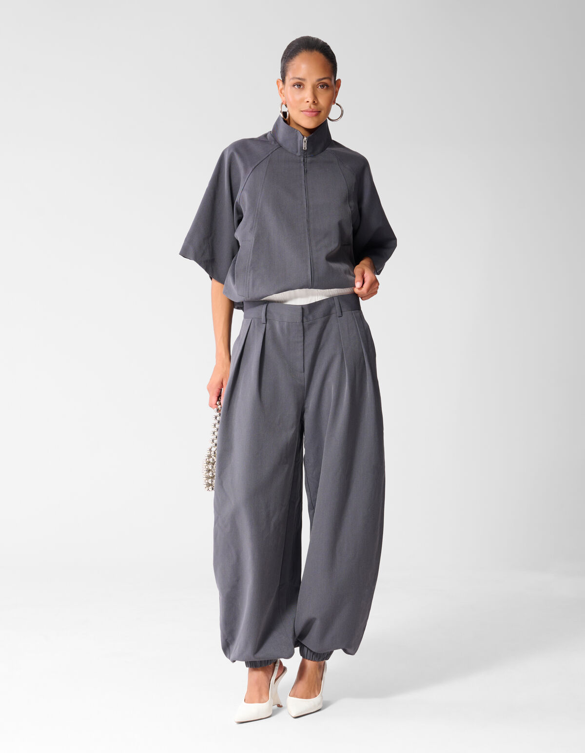 Suit Balloon Fit Broek Grijs SHOEBY WOMEN